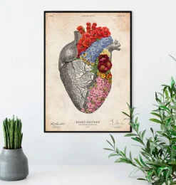 Codex Anatomicus Heart Anatomy^Anatomical heart - Floral - Vintage