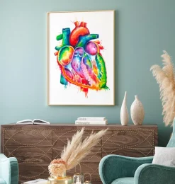 Codex Anatomicus Heart Anatomy^Anatomical heart art - Watercolor splash