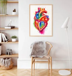 Codex Anatomicus Heart Anatomy^Anatomical heart art III - Watercolor splash