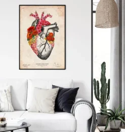 Codex Anatomicus Heart Anatomy^Anatomical heart II - Floral - Vintage