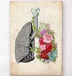 Codex Anatomicus Lungs Anatomy^Anatomical lungs - Floral - Vintage