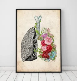Codex Anatomicus Lungs Anatomy^Anatomical lungs - Floral - Vintage