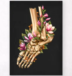 Codex Anatomicus Skull & Skeleton | Hands & Legs^Ankle fracture - Floral - Black