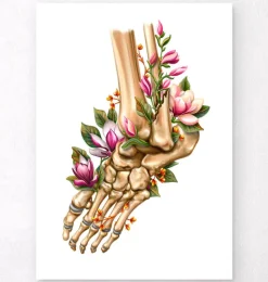 Codex Anatomicus Skull & Skeleton | Hands & Legs^Ankle fracture - Floral - White