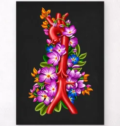 Codex Anatomicus Heart Anatomy^Aorta - Floral - Black