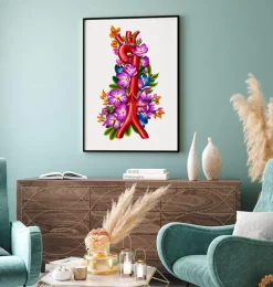 Codex Anatomicus Heart Anatomy^Aorta - Floral - White