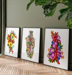 Codex Anatomicus Heart Anatomy^Aorta - Floral - White