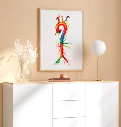 Codex Anatomicus Heart Anatomy^Aorta anatomy - Watercolor splash