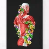 Codex Anatomicus Full Body Anatomy^Back muscles in motion - Floral - Black
