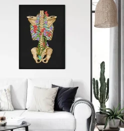 Codex Anatomicus Skull & Skeleton^Back skeleton - Floral - Black