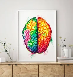 Codex Anatomicus Brain Anatomy^Brain anatomy art II - Watercolor splash