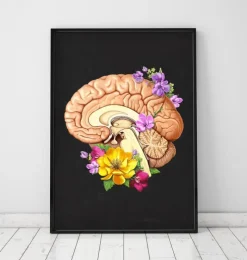 Codex Anatomicus Brain Anatomy^Brain anatomy II - Floral - Black