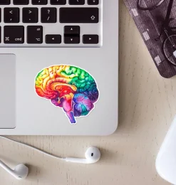 Codex Anatomicus Stickers^Brain anatomy sticker - Watercolor Splash