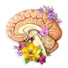 Codex Anatomicus Stickers^Brain side anatomy sticker - Floral