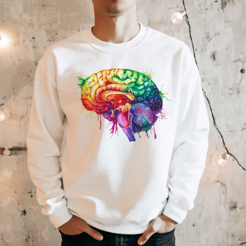 Codex Anatomicus Sweatshirts^Brain Unisex Sweatshirt - Watercolor