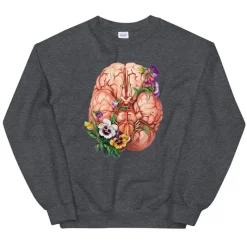 Codex Anatomicus Sweatshirts^Brain Unisex Sweatshirt - Floral
