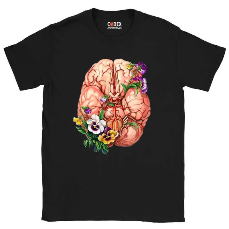 Codex Anatomicus T-shirts^Brain Unisex T-Shirt - Floral
