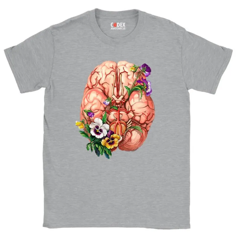 Codex Anatomicus T-shirts^Brain Unisex T-Shirt - Floral