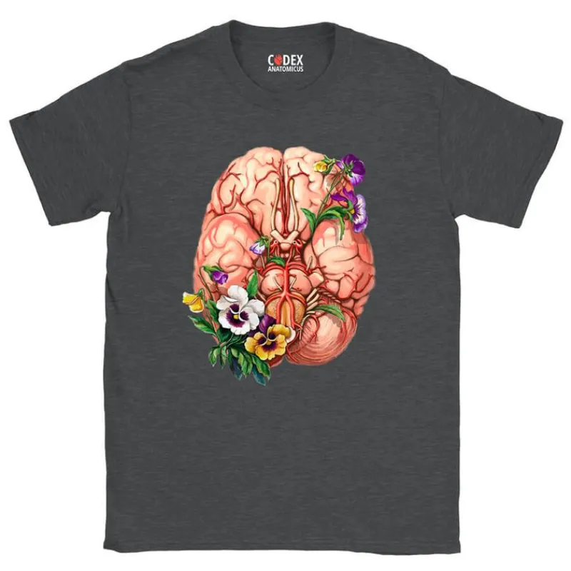 Codex Anatomicus T-shirts^Brain Unisex T-Shirt - Floral