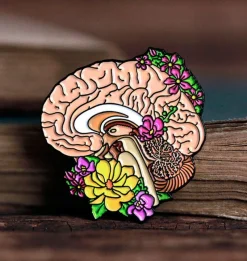 Codex Anatomicus Enamel Pins^Brain with flowers II - Enamel pin