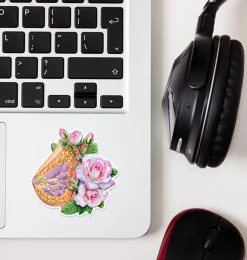 Codex Anatomicus Stickers^Breast anatomy sticker - Floral
