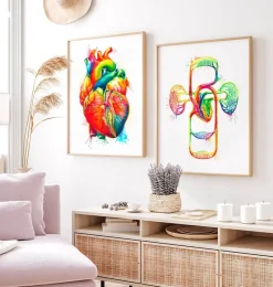 Codex Anatomicus Heart Anatomy^Cardiovascular system - Watercolor splash
