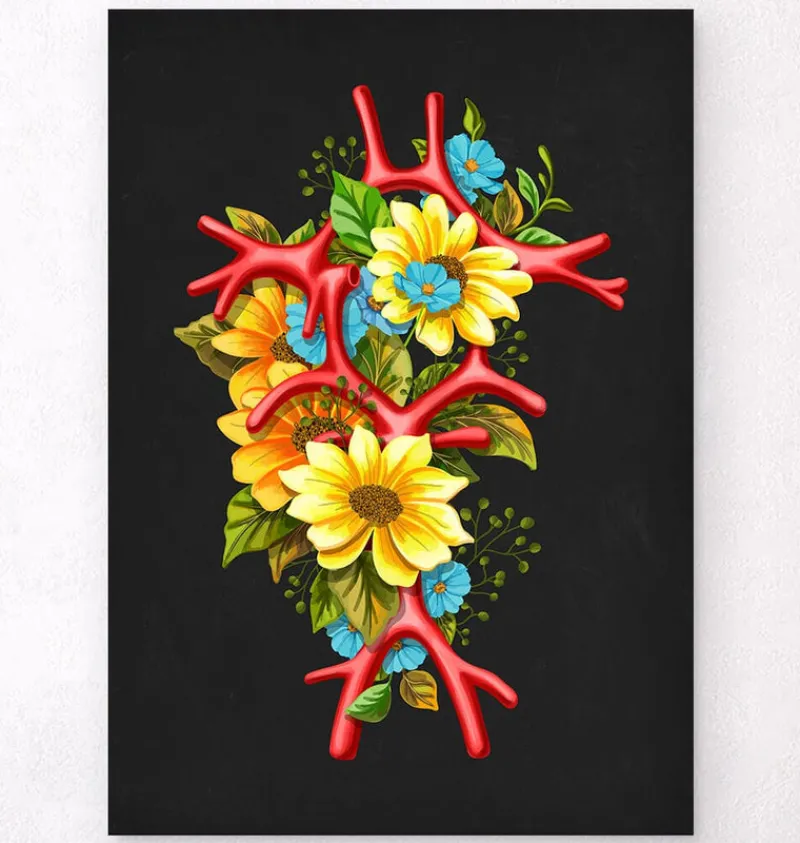 Codex Anatomicus Brain Anatomy^Circle of Willis - Floral - Black