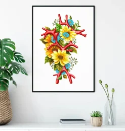 Codex Anatomicus Brain Anatomy^Circle of Willis - Floral - White