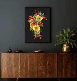 Codex Anatomicus Brain Anatomy^Circle of Willis - Floral - Black
