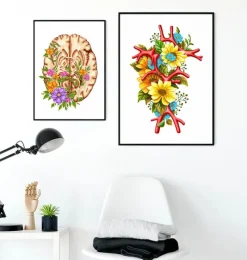 Codex Anatomicus Brain Anatomy^Circle of Willis - Floral - White