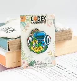Codex Anatomicus Enamel Pins^Defibrillator with flowers - Enamel pin