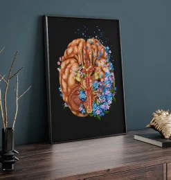 Codex Anatomicus Brain Anatomy^Dementia - Floral - Black