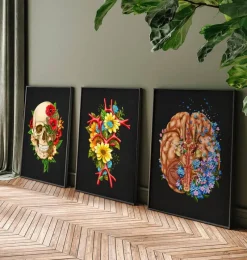 Codex Anatomicus Brain Anatomy^Dementia - Floral - Black