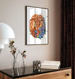 Codex Anatomicus Brain Anatomy^Dementia - Floral - White