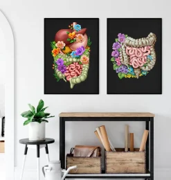 Codex Anatomicus Digestive System^Digestive system - Floral - Black