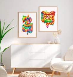 Codex Anatomicus Digestive System | Kidney & Liver^Digestive system anatomy art - Watercolor splash