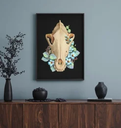 Codex Anatomicus Animal Anatomy^Dog skull - Floral - Black