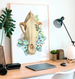 Codex Anatomicus Animal Anatomy^Dog skull - Floral - White