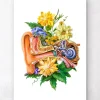 Codex Anatomicus Various Organs^Ear anatomy - Floral - White