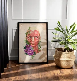 Codex Anatomicus Head & Face^Facial muscles anatomy II - Floral - Vintage