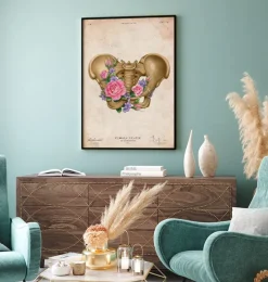 Codex Anatomicus Skull & Skeleton^Female pelvis anatomy - Floral - Vintage