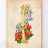 Codex Anatomicus Skull & Skeleton^Femur anatomy - Floral - Vintage