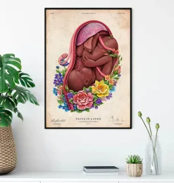 Codex Anatomicus Obstetrics & Gynecology^Fetus - Dark skin tone - Floral - Vintage