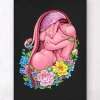 Codex Anatomicus Obstetrics & Gynecology^Fetus in a womb - Floral - Black
