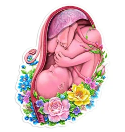 Codex Anatomicus Stickers^Fetus sticker - Floral