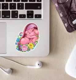 Codex Anatomicus Stickers^Fetus sticker - Floral