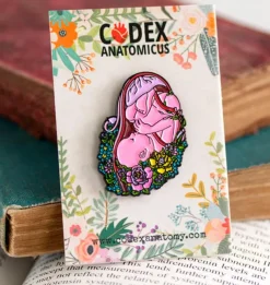 Codex Anatomicus Enamel Pins^Fetus with flowers - Enamel pin