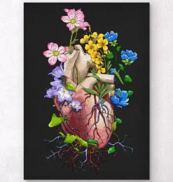 Codex Anatomicus Heart Anatomy^Floral heart anatomy I - Black