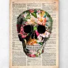 Codex Anatomicus Skull & Skeleton^Floral skull art print - Old dictionary