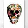 Codex Anatomicus Skull & Skeleton^Floral skull art print - White background